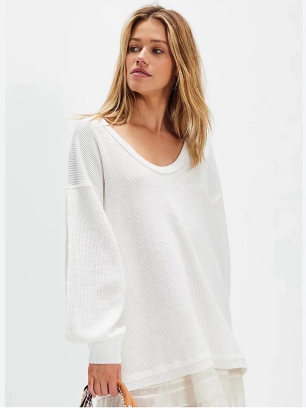 Free People Coast 2 Coast Thermal Top Ivory-white